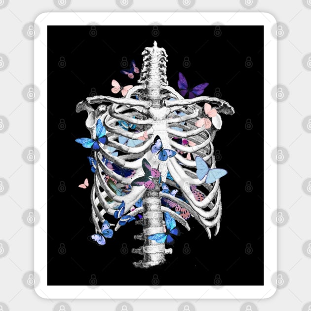 Rib Cage Floral 2 Sticker by Collagedream